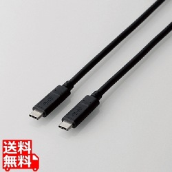 スマートフォン用USBケーブル/USB3.1(Gen1)(C-C)/認証品/1.0m/ブラック 写真1