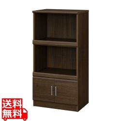 レンジ台 幅57cm 高さ115cm ダークブラウン スライド棚 コンセント付 キッチン 家電 収納 シンプル キッチン収納 ベアルモ 写真1