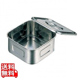 UK 18-8 浅型角 キッチンポット 8cm 写真1