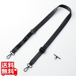 スマホショルダーストラップ/ストラップホールシート/フラット型/ディープブラック 写真1