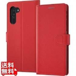 シンプルスマホ5 手帳 マグネット/レッド 写真1