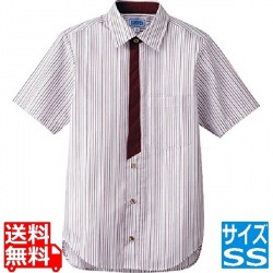 男女兼用半袖シャツ SS BT-3123 エンジ 写真1