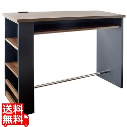 カウンターテーブル KNT-1200R BK/BR 宮武製作所 | テーブル 机 コンセント付き キッチン リビング 写真1