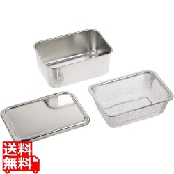 kan 豆腐水切かごセット 蓋付ツル無 写真1