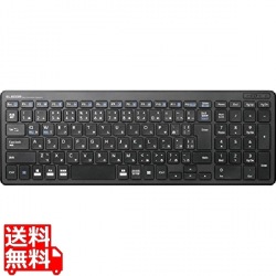 ワイヤレスコンパクトキーボード/パンタグラフ式/薄型/ブラック 写真1