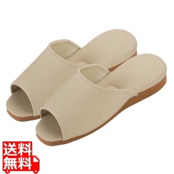 スリッパ シルキー紬 共中厚底 No1580 ベージュ 写真1