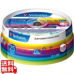 Verbatim製 データ用DVD-R DL 片面2層 8.5GB 2-8倍速 ワイド印刷エリア スピンドルケース入り 25枚 写真1