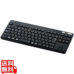 キーボード ワイヤレス Bluetooth 抗菌 薄型 ワイヤレスキーボード ミニキーボード メンブレン式 ブラック 写真1