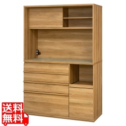 キッチンボード 食器棚 レンジ台 白井産業 幅120cm 高さ180cm 引出4段 コンセント付 メラミン天板 キッチン 家電 収納 コモピア CMA-1812SLA NA 写真1