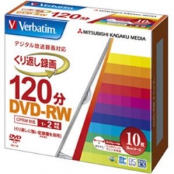 (Verbatim)録画用DVD-RW 1-2倍速CPRM対応 インクジェットプリント対応ワイド(白) 10枚5mmスリムケース入り 写真1
