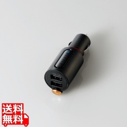 FMトランスミッター/Bluetooth/USB2ポート付/3.4A/おまかせ充電/重低音モード付/4チャンネル/ブラック 写真1