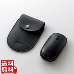 マウス/有線/3ボタン/薄型/ケーブル巻取式/ブラック 写真1