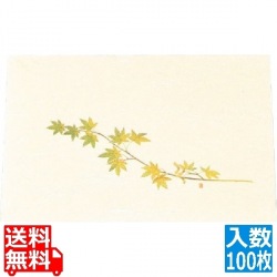 尺三 懐石まっと クリーム ( 100枚入 ) WSS-9 グリーンもみじ 写真1