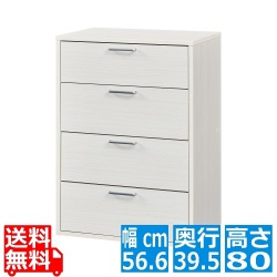 チェスト タンス 衣類収納 同シリーズで組み合わせ自由自在 一人暮らしの部屋や狭いスペースにぴったりサイズ ホワイト 白木目 写真1