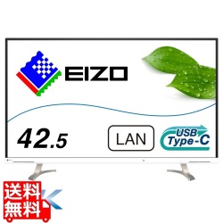 液晶ディスプレイ 42.5型/3840×2160/HDMI×2、DisplayPort、USB Type-C/ホワイト/スピーカー：あり 写真1