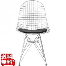 ワイヤーチェア 座面高46 合成皮革 PCK-019N ブラック 宮武製作所 写真1