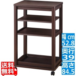 キッチン ワゴン 白井産業 収納 棚 キャスター付き コンパクト 一人暮らし ダーク ブラウン 幅52.8 高さ84.5 奥行39cm CEC-5540WADK セシルナ 写真1