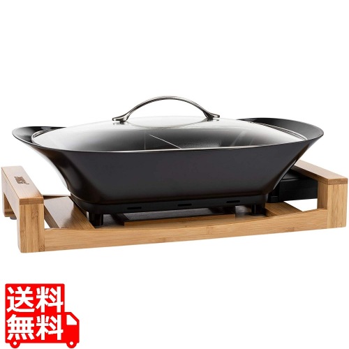 PRINCESS Separate Pot Black/セパレートポット ブラック 163025 | ホットプレート おしゃれ スタイリッシュ セパレート 仕切り 電源プラグ プリンセス 才色兼備Ω