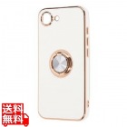 iPhone 16e/ソフトケース精密設計フレームメッキリング付/白金