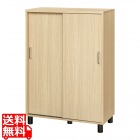 下駄箱 シューズボックス 白井産業 幅81cm 高さ114cm ナチュラルブラウン 引き戸 約28足収納 靴箱 玄関収納 シューズラック フルニコ