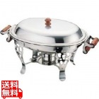 18-8 木柄小判チェーフィングデッシュ 151/2インチ 業務用