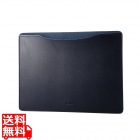 MacBook Pro / Air 13インチ 13.6インチ ( M2 2022 M1 2020 2019 2018 ) 用 パソコン ケース カバー スリーブタイプ ソフトレザー 内側起毛素材 スリム ネイビー
