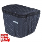 2段式水玉前カゴカバー ブラック/ホワイトドット ( KW-545BK/WD )
