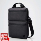 パソコンケース/リサイクル素材/縦型/取っ手付き/ショルダーベルト付き/手提げ/撥水/14.0インチ/ブラック