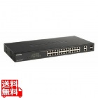 DGS-1100-26MPV2 ギガビットL2 Easyスマートスイッチ、PoE+対応(最大370W給電)、10/100/1000BASE-Tポート(PoE+)×24、10/100/1000BASE-T×2、SFPスロット(Combo)×2