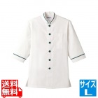 ショップコート D-1129(O白×緑)L