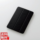 iPad mini 2019/フラップカバー/背面クリア/ソフトレザー/2アングル/ブラック