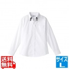 レイヤードBD衿長袖シャツ L ET-1311 WT×BK
