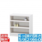 フリーラック タナリオ TNL-6059 WH | 幅:約59cm 高さ:約60cm ホワイト 白木目 全棚可動 シェルフ カラーボックス 書斎 オフィス 事務所