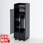 ゲーム機ラック キャスター付 縦型 強化ガラス 収納物が目立たない 開閉はプッシュ式 引出し付き スタイリッシュ 幅32cm スリム ブラック