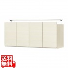 壁面収納 上置き P2L-1812DHWH用 幅120cm 高さ55cm ホワイト 白木目 天井突っ張り 耐震機能付き ソフトクローズ扉 リビング 収納 ポルターレリビング2