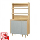 ディスプレイラック キャビネット 白井産業 棚 収納 リビング 寝室 本棚 扉付き 北歐 幅90cm 高さ170cm グレー ナチュラルブラウン NOR-1790DGY