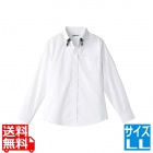 レイヤードBD衿長袖シャツ LL ET-1311 WT×BK
