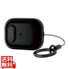 AirPods Pro 第2世代 ( 2022 ) ケース ハイブリッド カバー 衝撃吸収 フタ開閉ロック機能 落下防止 カラビナ付 ワイヤレス充電 MagSafe充電対応 ブラック