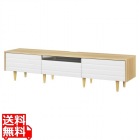 テレビ台 白井産業 幅180cm 高さ42cm 75V型対応 TVボード ローボード 収納 リビング 北歐モダン ノルフィカ ナチュラルブラウン NOR-4018HWH