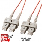 メガネ型光ファイバケーブル(マルチ50μm、SC×2-SC×2、5m)