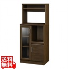 レンジ台 食器棚 白井産業 幅59cm 高さ138cm ダークブラウン スライド棚 コンセント付 キッチン 家電 収納 シンプル キッチン収納 ベアルモ BRM-1460SLBR