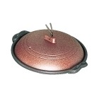 アルミ庵陶板鍋素焼き茶 M10-46316cm 浅型
