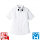 レイヤードBD衿半袖シャツ M ET-1313 WT×BK