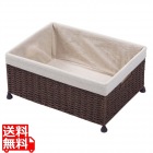 ペーパーバスケット 茶 足付 93-026(93-023)