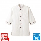ショップコート D-1130(O白×茶)S