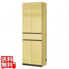 壁面収納 キャビネット 幅60cm 高さ180cm ナチュラルブラウン 本棚 引出付き 耐震機能付き ソフトクローズ扉 リビング 収納 ポルターレリビング2