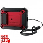 AirPods Pro 第2世代 ( 2022 ) ケース ハイブリッド 衝撃吸収 フタ開閉ロック機能 落下防止 カラビナ付 ワイヤレス充電 MagSafe充電対応 ZEROSHOCK レッド
