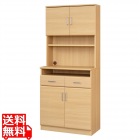 レンジ台 食器棚 幅78cm 高さ181cm ナチュラルブラウン キッチン 家電 収納 シンプル キッチン収納 ベアルモ