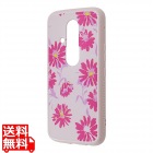 らくスマF-53E LS花柄衝撃吸収バンパーHBケース/花柄_ピンク