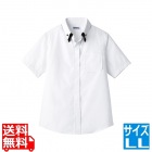 レイヤードBD衿半袖シャツ LL ET-1313 WT×BK